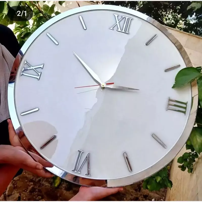 ساعت دیواری رزینی مولتی دار سیلور