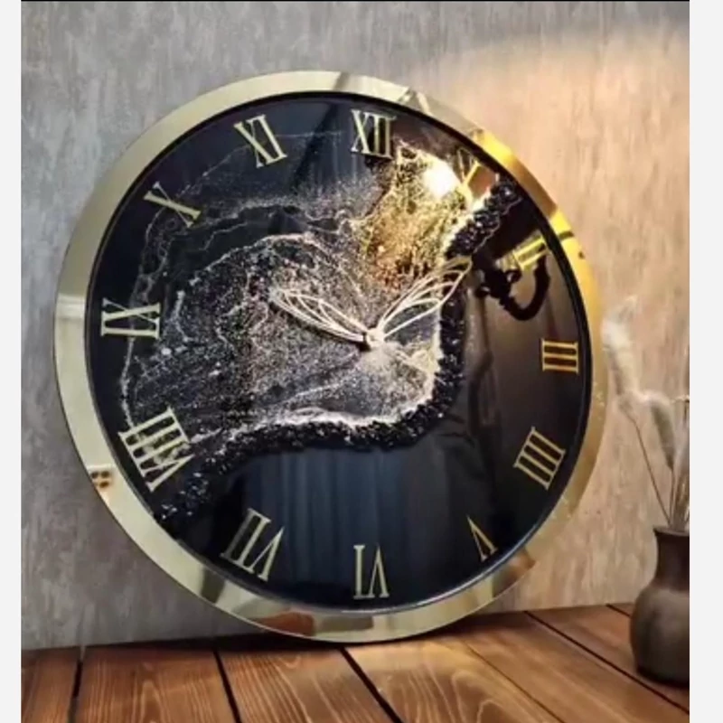 ساعت دیواری رزینی طرح شب طلایی