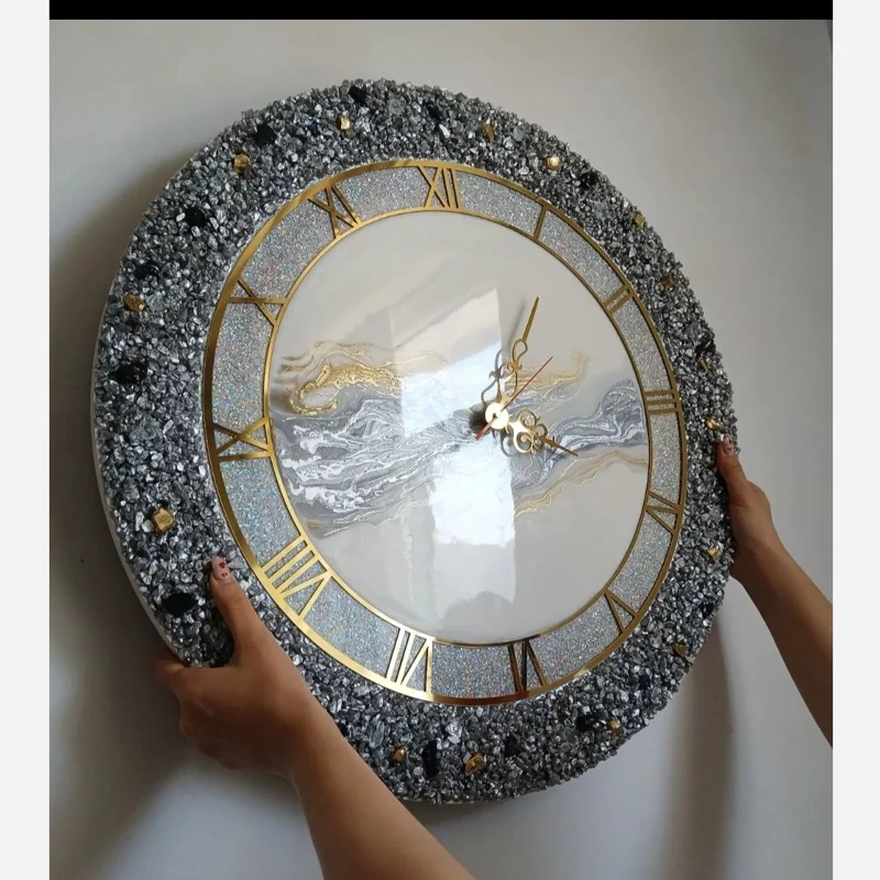 ساعت دیواری رزینی کریستالی شیک