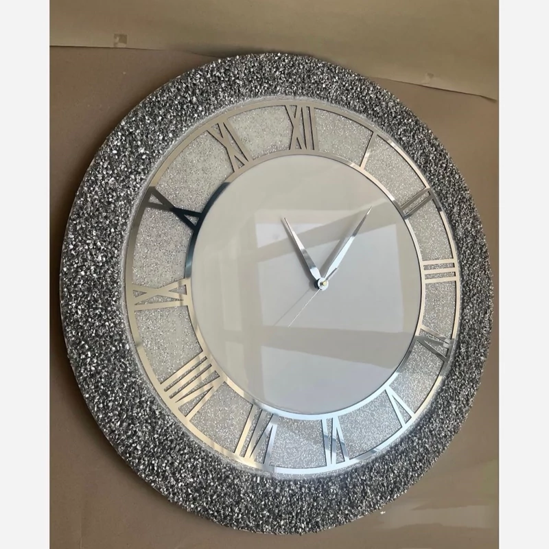 ساعت دیواری رزینی سیلور اکلیل دار